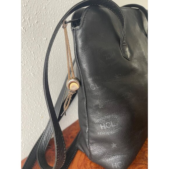 VTG HCL Designer Handcrafted Black Leather Handbag Tote W/Straps - Picture 5 of 14